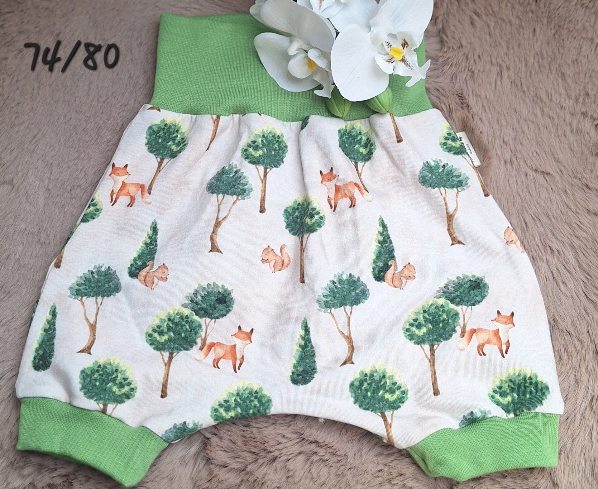 Pumphose Kurz "Fuchs & Eichhörnchen" 74/80