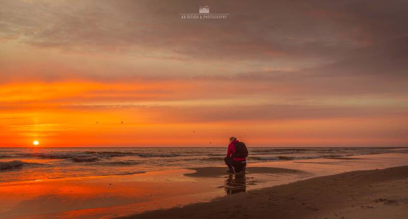 Prachtige zonsondergang bij Julianadorp aan zee