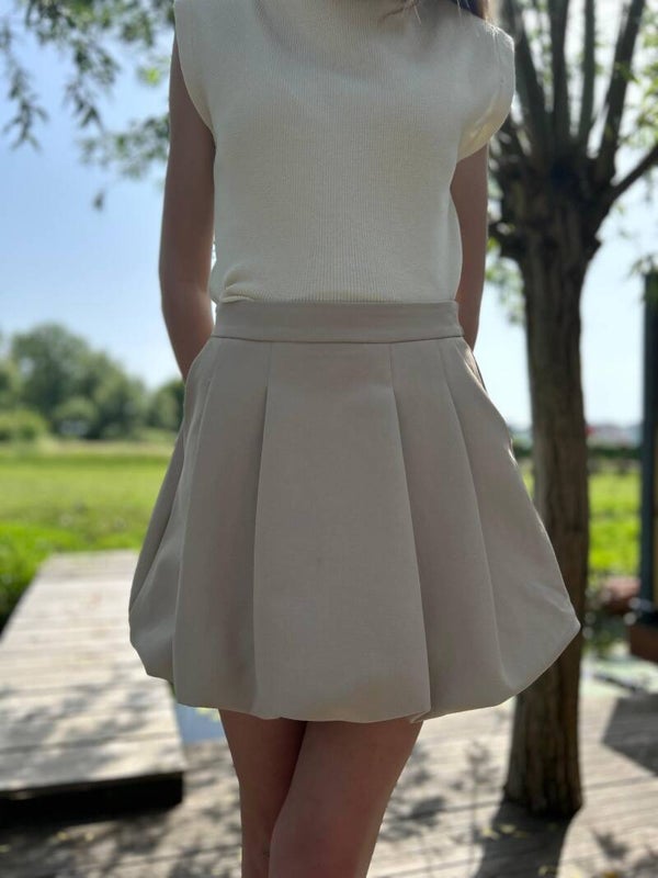 Ballon rokje beige