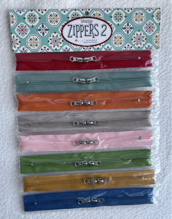 Riley Blake - Lori Holt Happy Zippers, 8 Assorted Colors