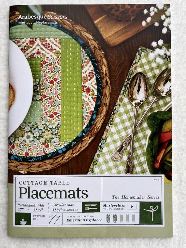 Cottage Table Placemats – Arabesque Scissors Sewing Pattern