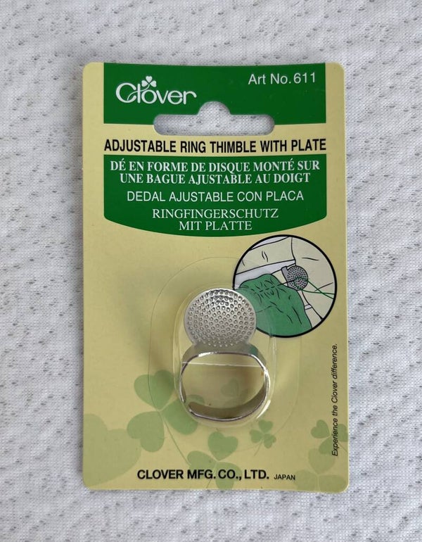 Clover Adjustable Ring Thimble with Plate