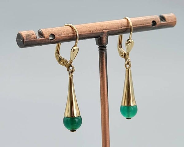 Vintage oorbellen met diopside. 2022/427