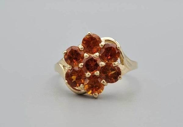 Vintage ring met edelsteen citrien.   2022/462.