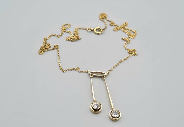 Gouden ketting met diamant. (Ca 0.46 ct). 2022/546