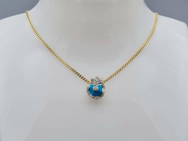 Vintage hanger met emaille en diamant. 2023/344.