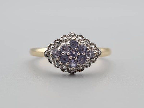 Vintage ring met tanzaniet en diamant. 2023/386