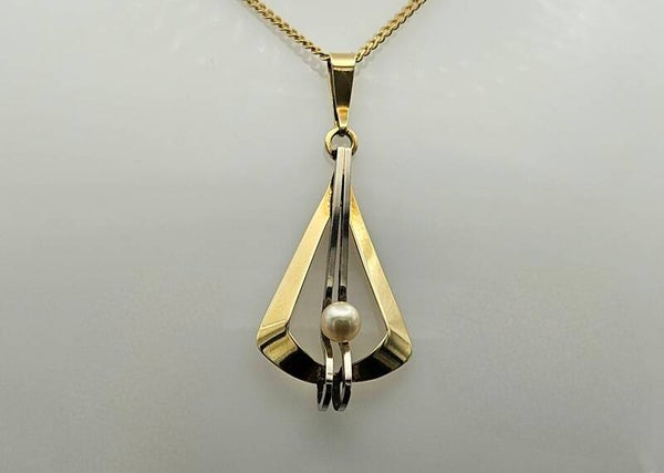 Antieke Art Deco hanger met parel van Theodor Klotz. 2023/543