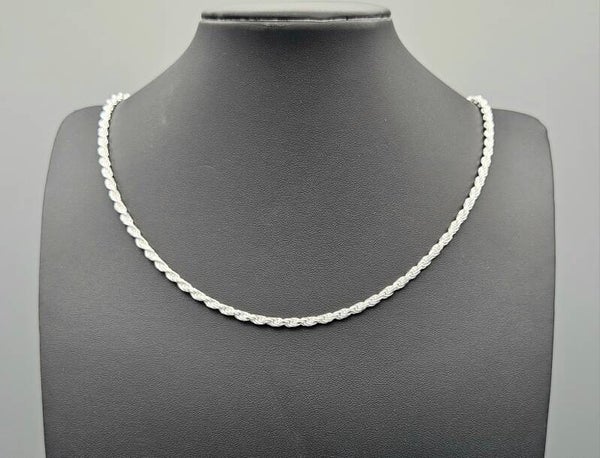 Zilveren rope ketting met lobsterslot. 2024/Z108.