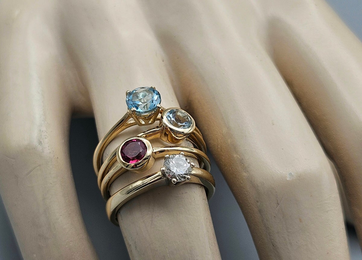 Gouden Solitar ringen / Vintage Ringen / Vintage Sieraden