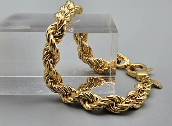 14 Karaat goud op zilver rope armband. 2024/558.