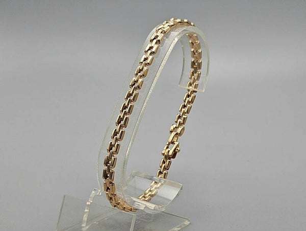 Vermeil op zilver schakel panthera armband. 2024/559.