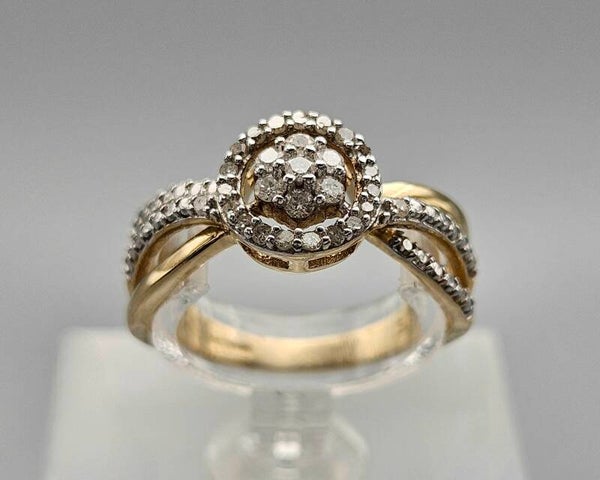 Vintage bi-color ring met diamanten Ca: 0.30 ct. 2024/594