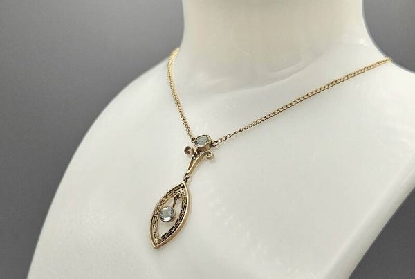 Antieke ketting met aquamarijn. 2024/638