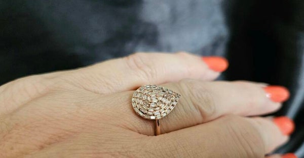 Vintage design ring met diamanten Ca: 0.60 ct. 2025/69