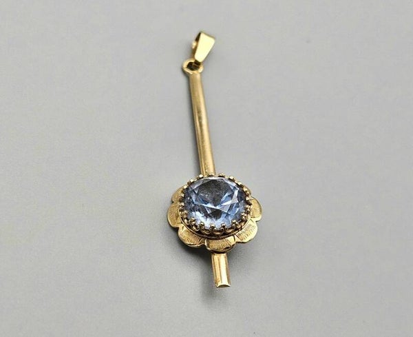 Gouden vintage hanger met topaas. 2025/101.