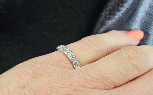 Vintage aanschuif ring met diamanten Ca: 0.25 ct. 2025/223