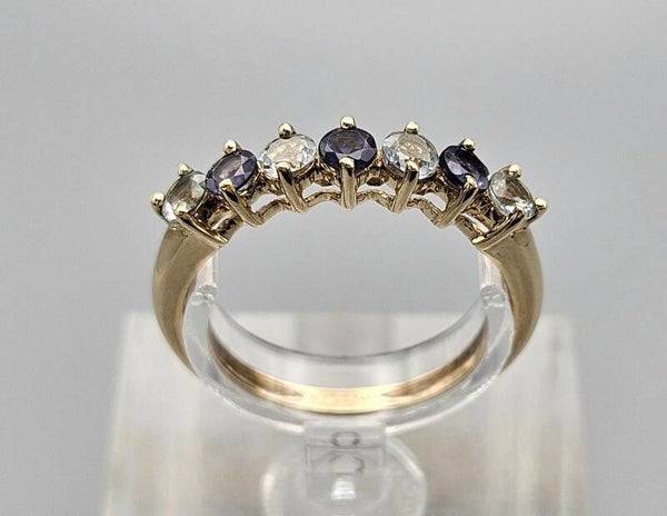 Vintage ring met edelsteen aquamarijn en ioliet. 2025/272.