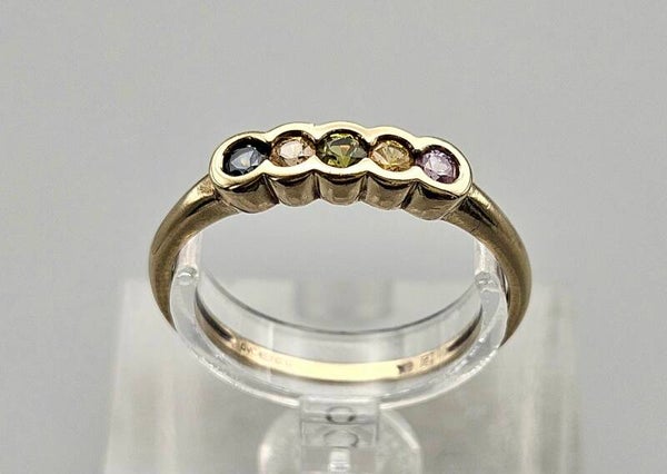 Vintage ring met edelstenen saffier, citrien,peridot,amethist en gele saffier. 2025/304.