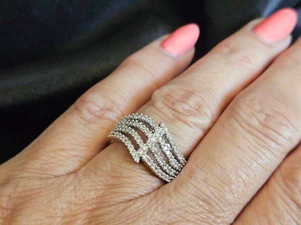 Vintage design ring met diamanten Ca: 0.90 ct. 2025/310.