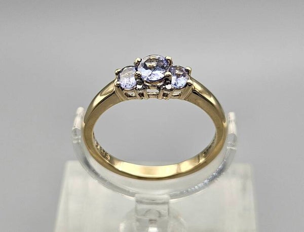 Vintage ring met edelsteen tanzaniet en diamant. 2025/421.