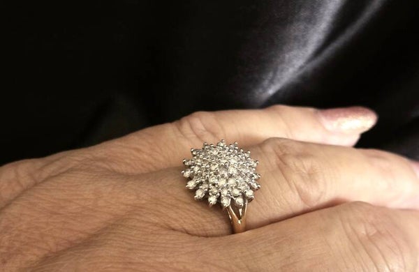 Vintage cocktail ring met diamanten Ca: 1.00 ct. 2025/434.