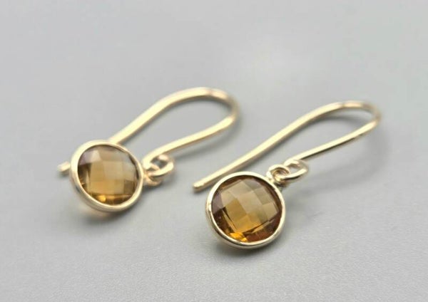 Vintage oorbellen met edelsteen citrien. 2025/481.