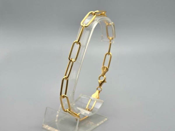 Vermeil op zilver paperclip schakel armband. 2025/520