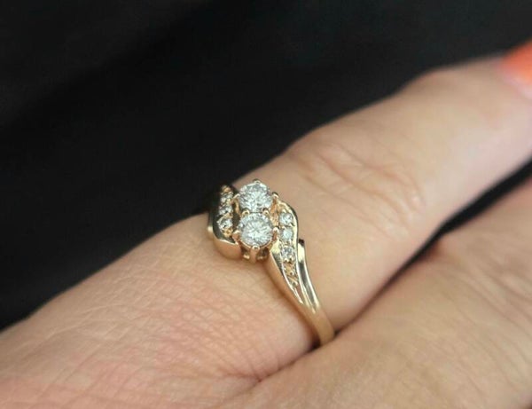 Vintage aanschuif ring met diamanten Ca: 0.26 ct. 2025/530.
