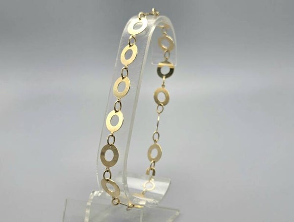 Gouden vintage plaatjes schakel armband. 2025/525.