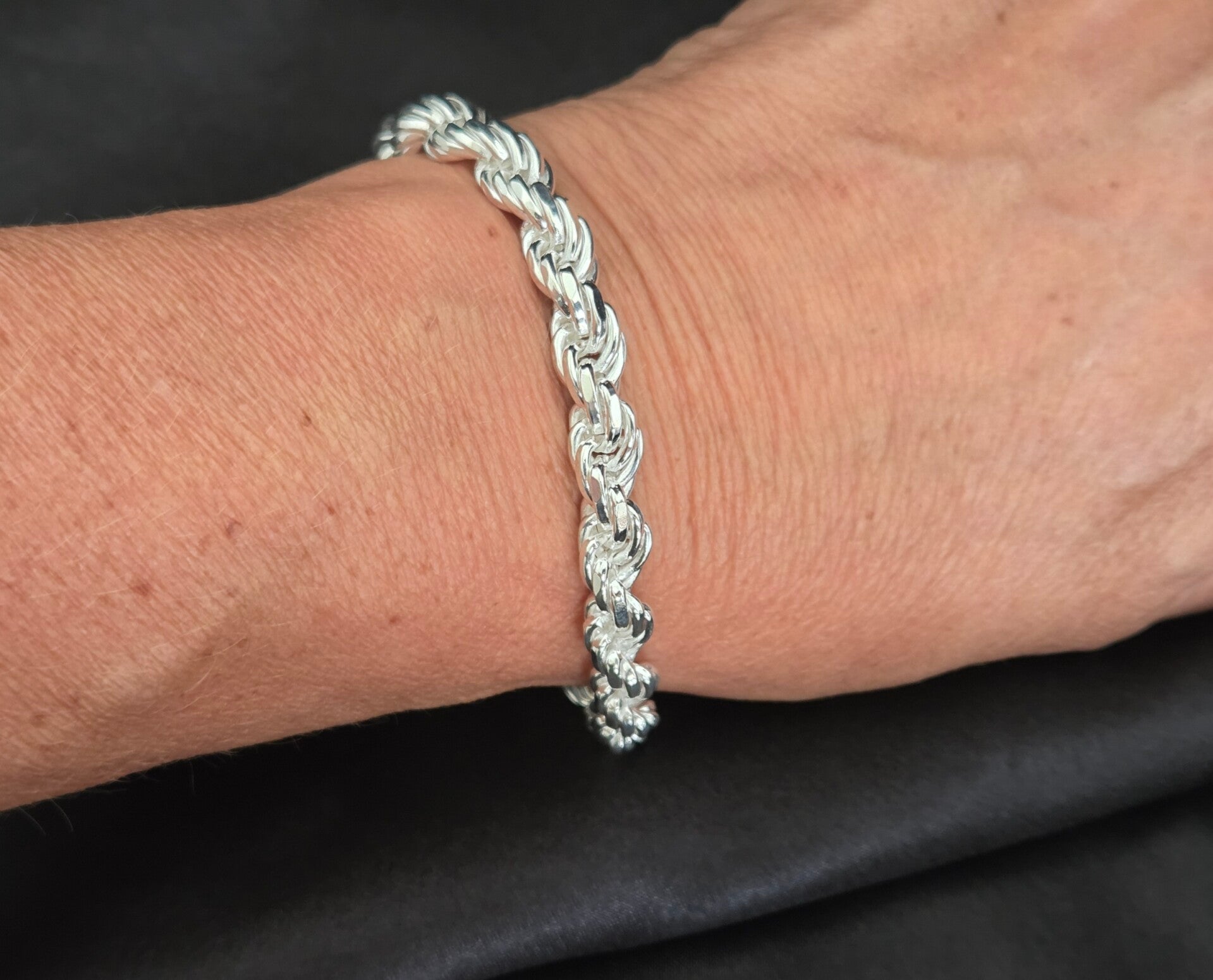 Zilveren Rope armband. 2025/543