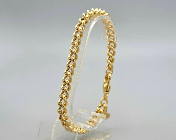 Vermeil op zilver  gourmet schakel armband. 2025/594.