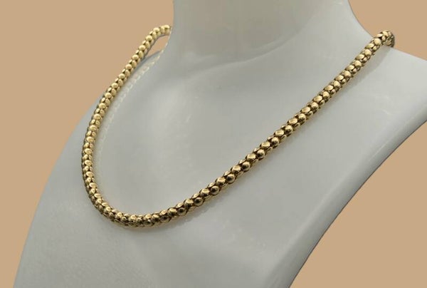 Gouden vintage popcorn schakel collier. 2025/643.