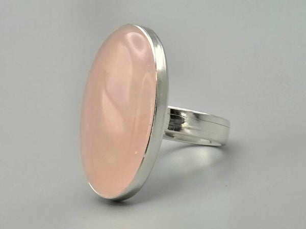Zilveren ring met edelsteen rozekwarts.2025/664