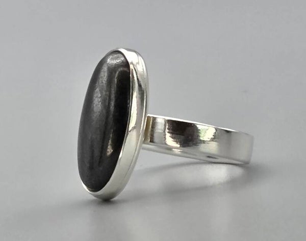 Zilveren ring met edelsteen hematiet. 2025/659