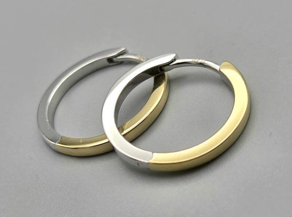 Vermeil op zilver oorbellen. 2025/738.