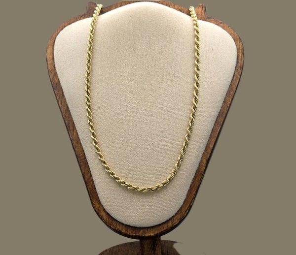 Gouden vintage rope/koord schakel ketting. 2025/789.