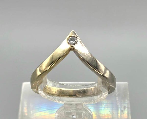 Vintage bi-color design ring met diamanten Ca: 0.08 ct. 2026/98