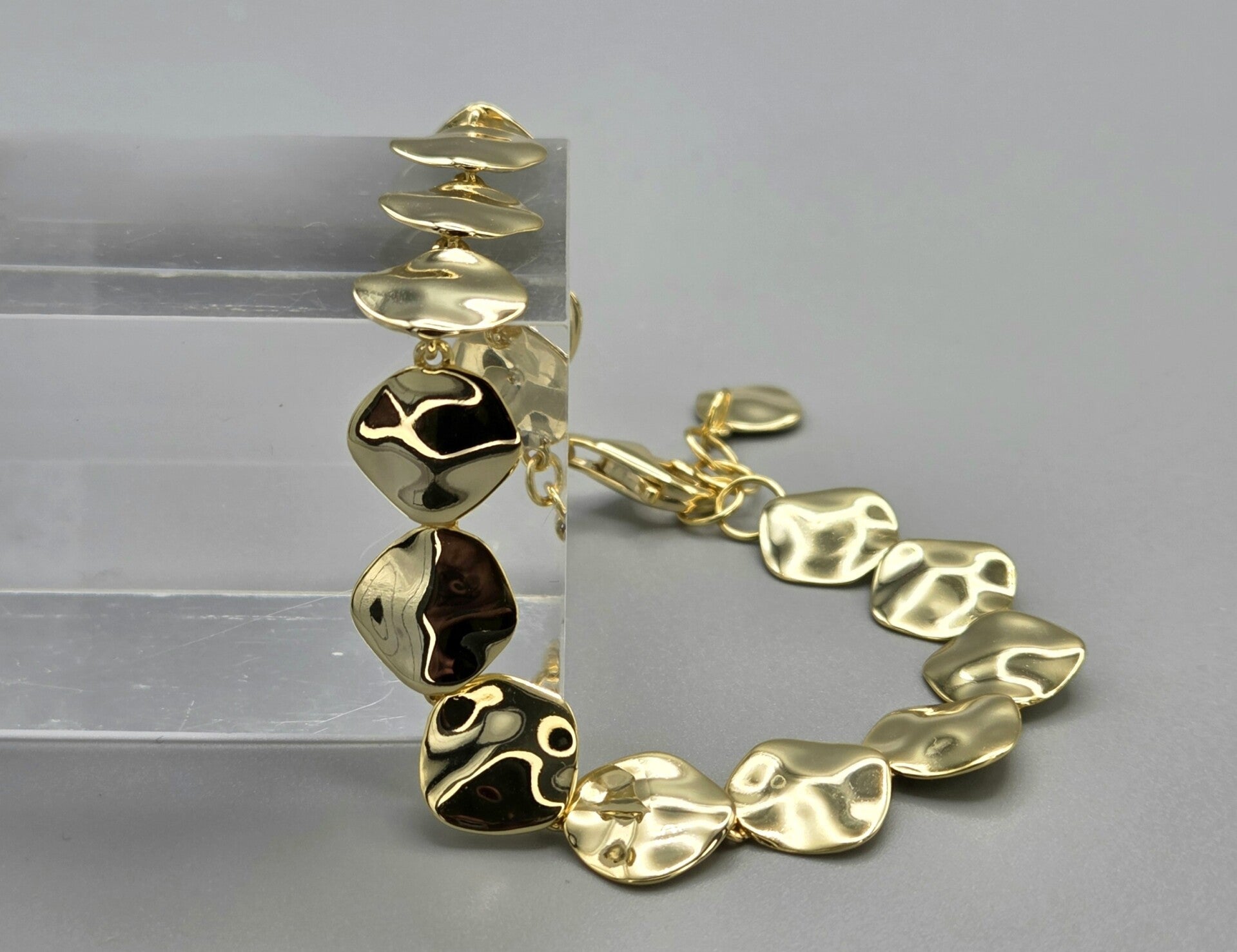 Vermeil op zilver design schakel armband. 2026/215