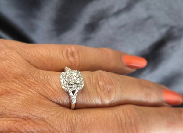 Vintage design ring met diamanten Ca: 0.50. ct. 202/283.