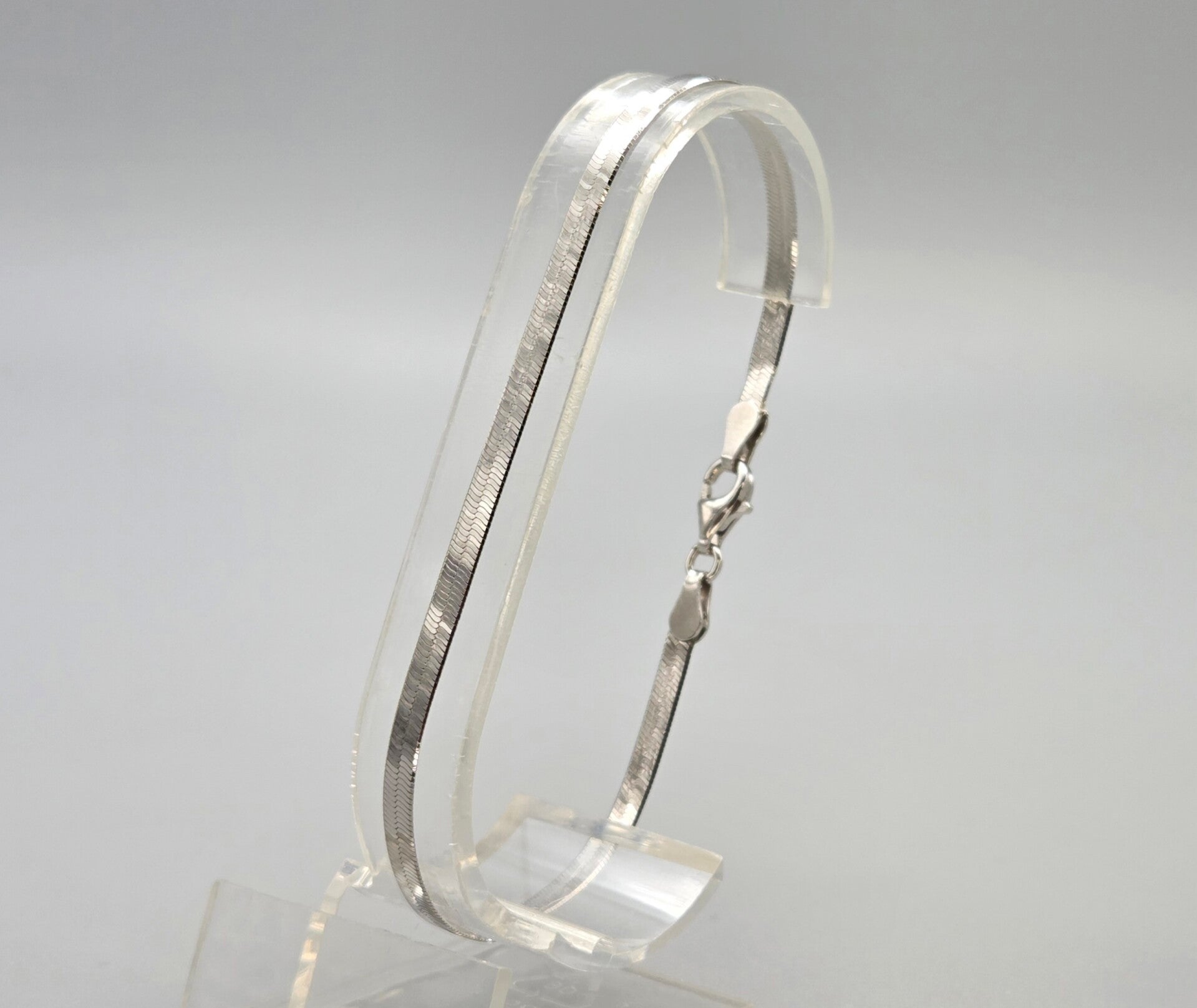 Zilveren geslepen gourmet armband. 2026/289.