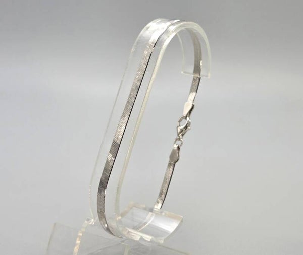 Zilveren geslepen gourmet armband. 2026/289.