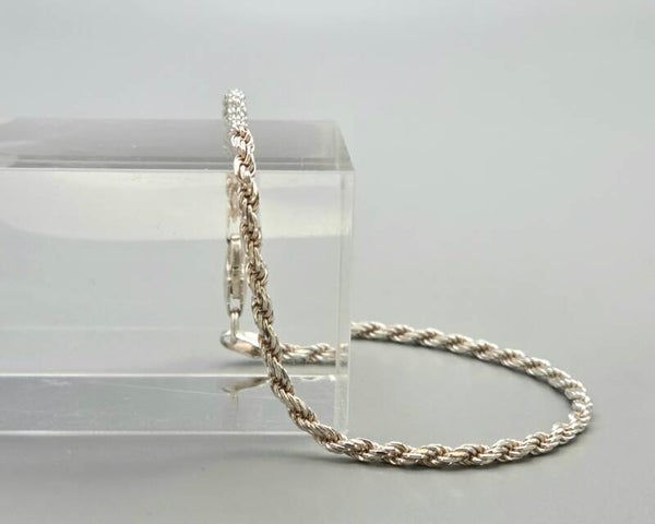 Zilveren rope/koord armband. 2026/293.