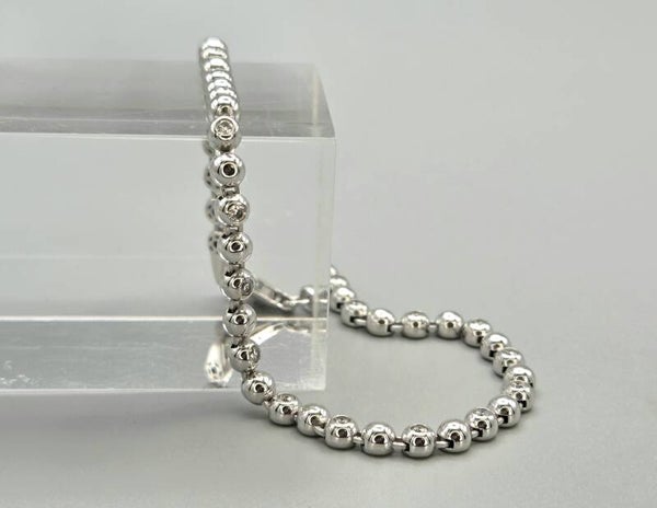 Zilver tennisarmband met zirkonia's. 2026/303.