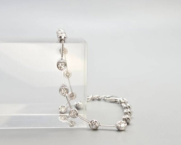 Wit gouden vintage armband met diamant ca: 0.50 ct. 2026/297