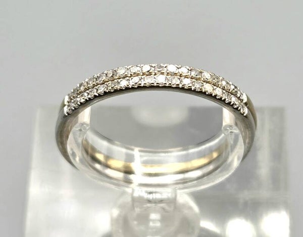 2x Vintage aanschuif ring met diamant. Ca: 0.30 ct. 2026/329.