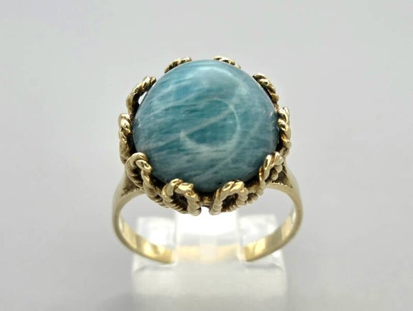 Gouden antieke ring met edelsteen turkooise. 2026/326