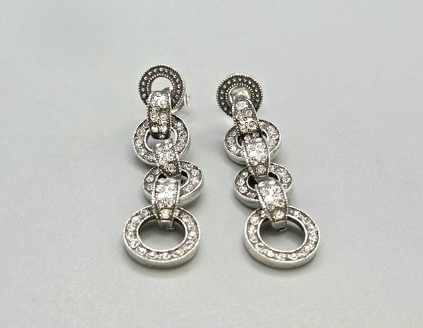 Zilveren Art Deco oorbellen met Swarovski Kristallen. 2026/350