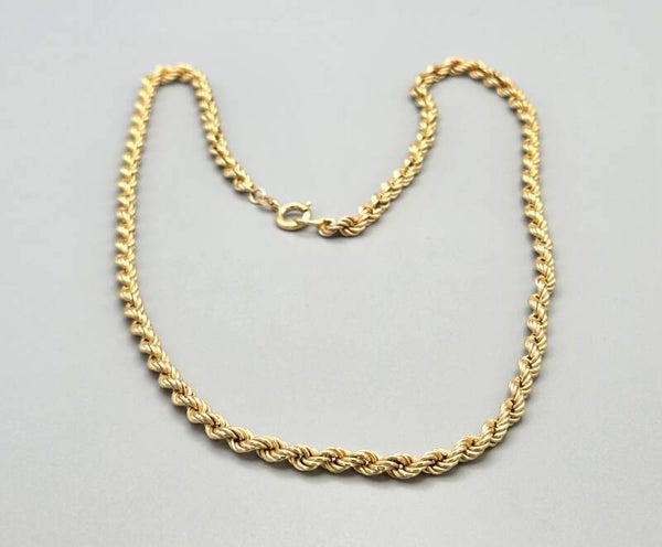 Gouden vintage rope/koord schakel ketting. 2026/369