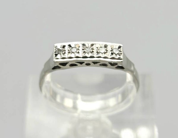Vintage aanschuif ring met diamant. Ca: 0.25 ct. 2026/376